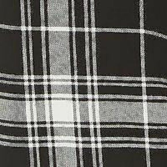 MAISON JULES Plaid Cropped Coulotte Black - Picture 2 of 4